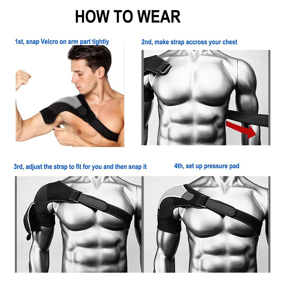 Shoulder Brace with Compression Support & Adjustable Straps