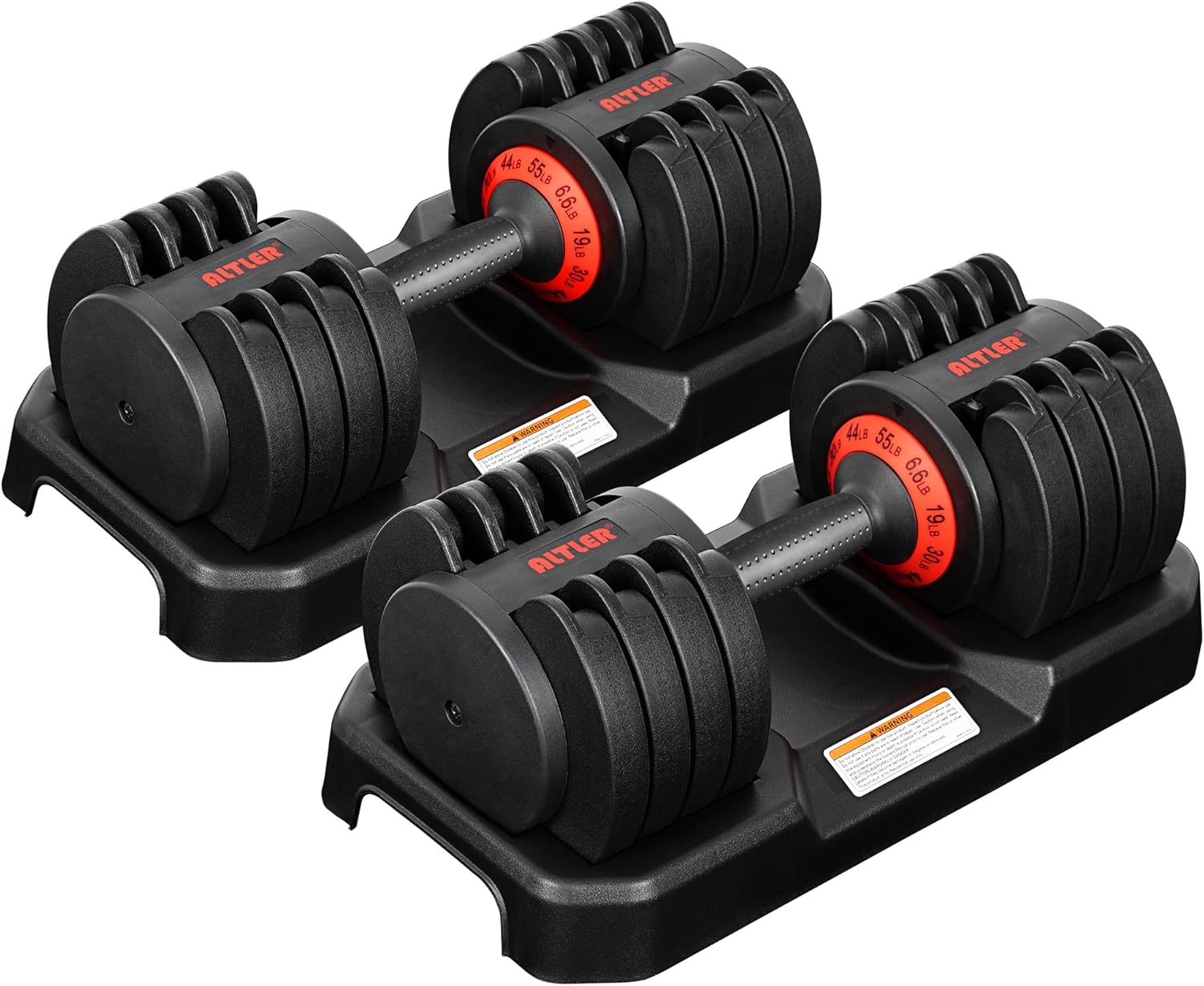 Adjustable 55LB Dumbbell Set with Tray