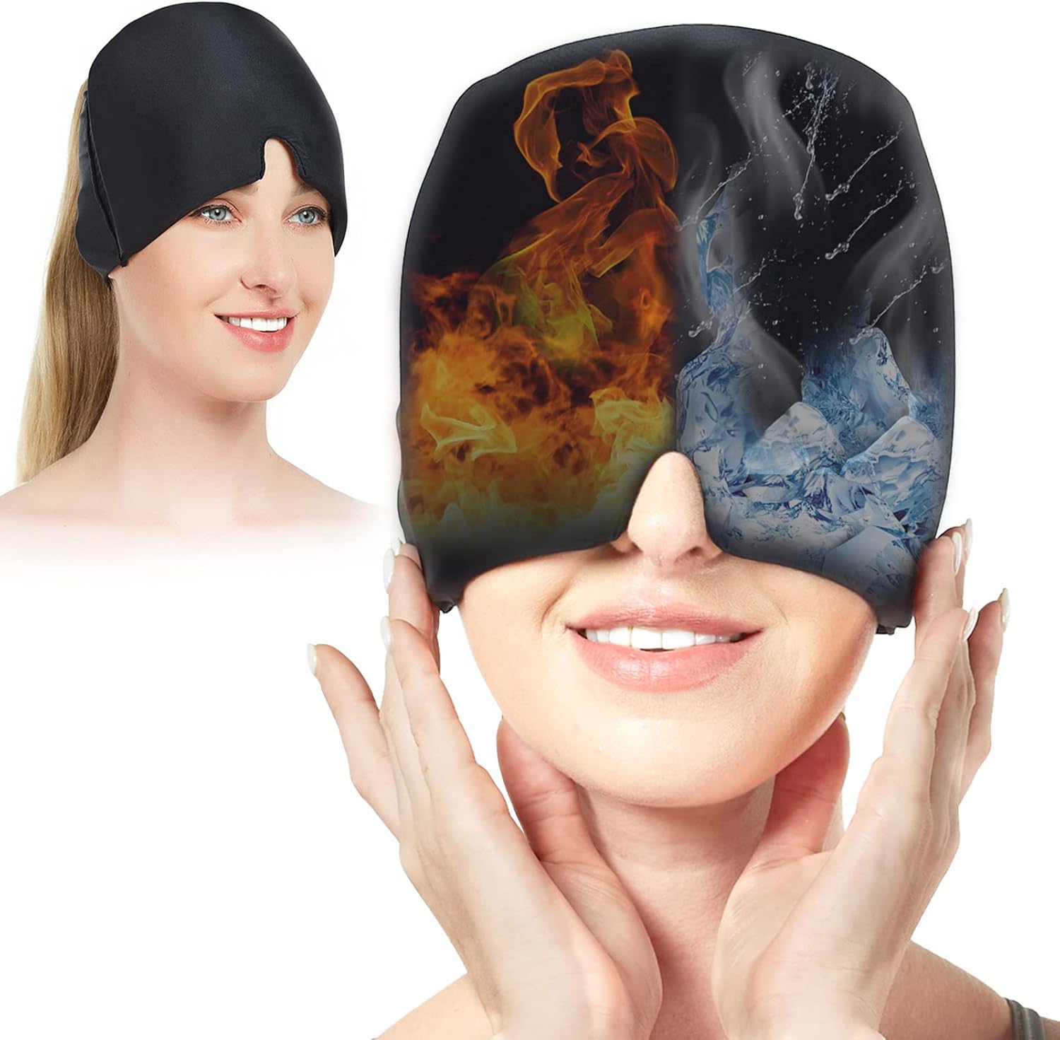 Headache Relief Hat with Cooling Gel & 360° Compression