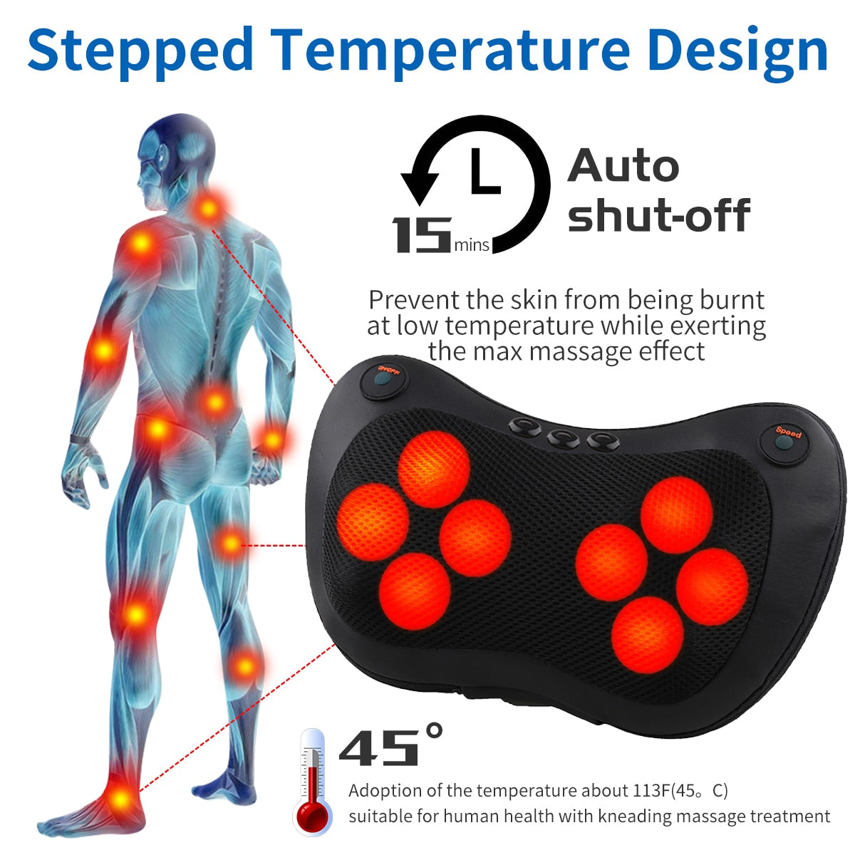 Head & Neck Massager Pillow for Home & Car